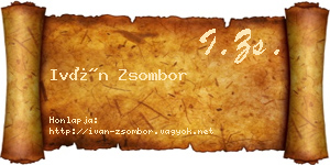 Iván Zsombor névjegykártya